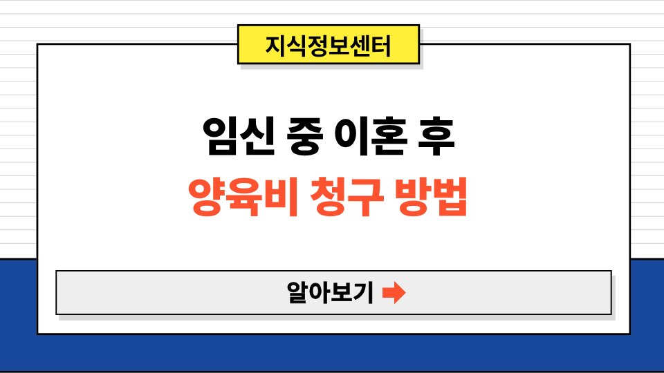 임신 중 이혼 후 양육비 청구 방법ㅣ법적 권리부터 절차까지 정리