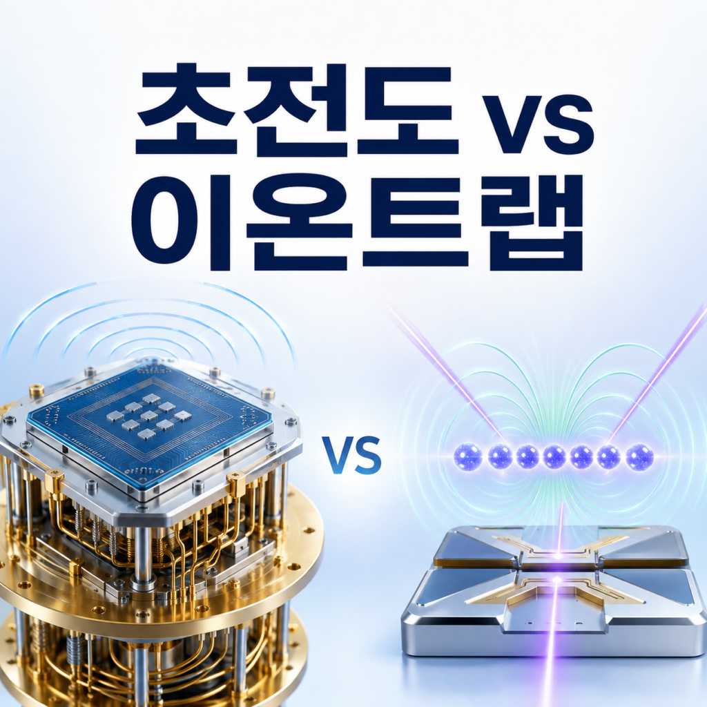초전도 큐 비트 이온트랩 비교