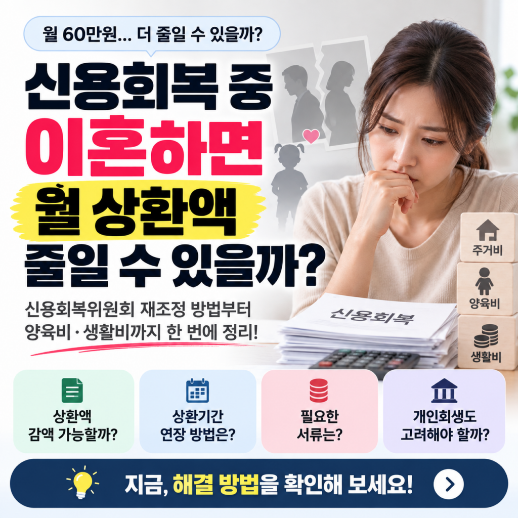 신용회복 중 이혼 월 상환액 줄이는 방법